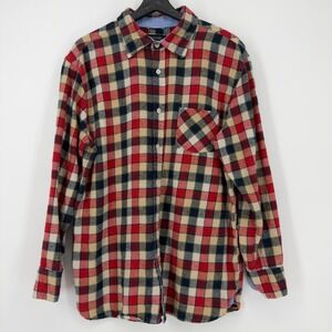 BOGARI Mens XL Plaid Flannel Shirt Long Sleeve Button Up Italy